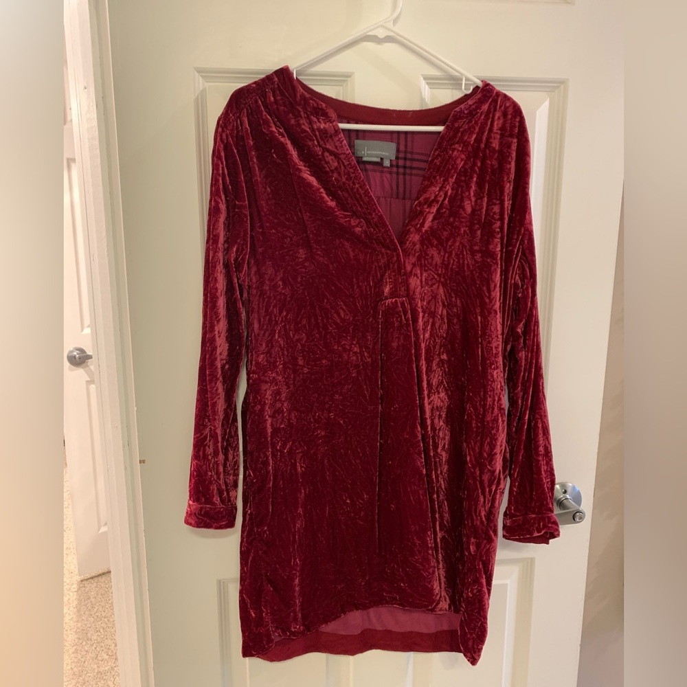 Anthropologie velvet tunic dress